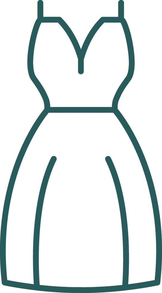 Evening dress Line Gradient Green Icon vector