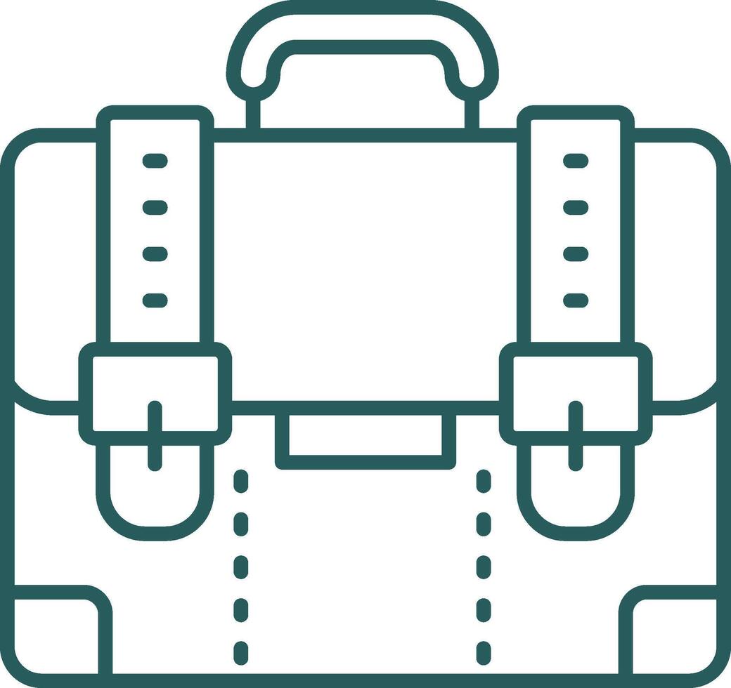 Suitcase Line Gradient Green Icon vector