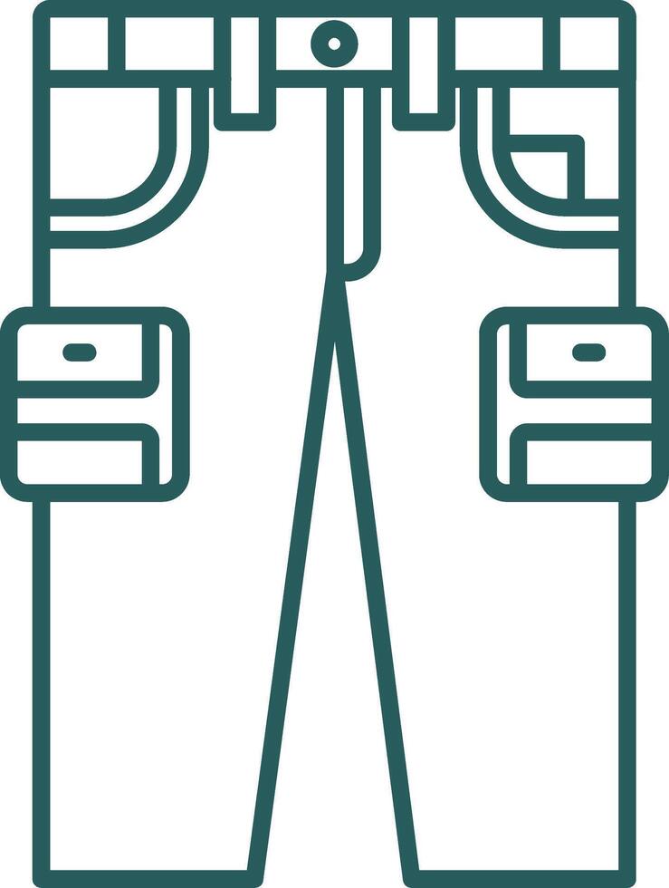 Cargo pants Line Gradient Green Icon vector