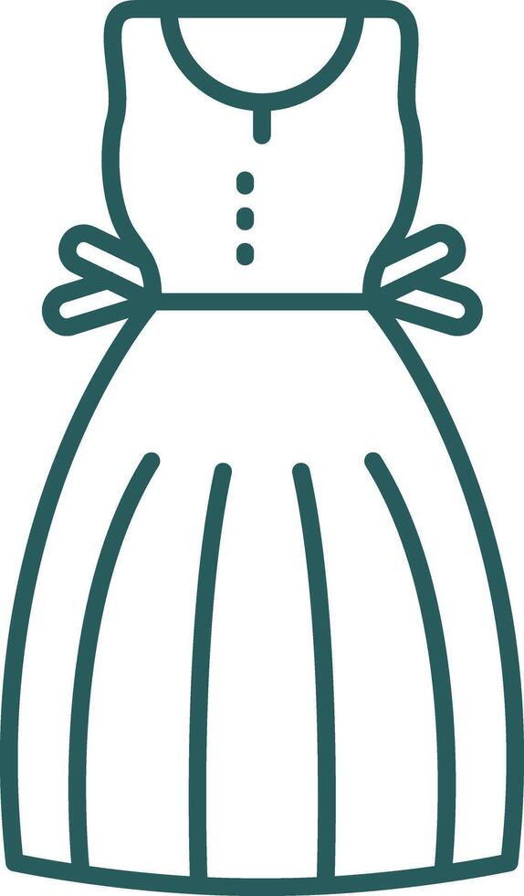 Sundress Line Gradient Green Icon vector