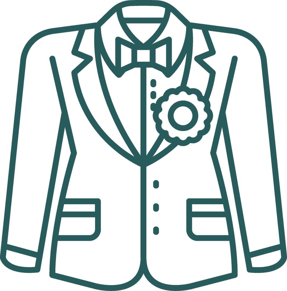 Groom suit Line Gradient Green Icon vector