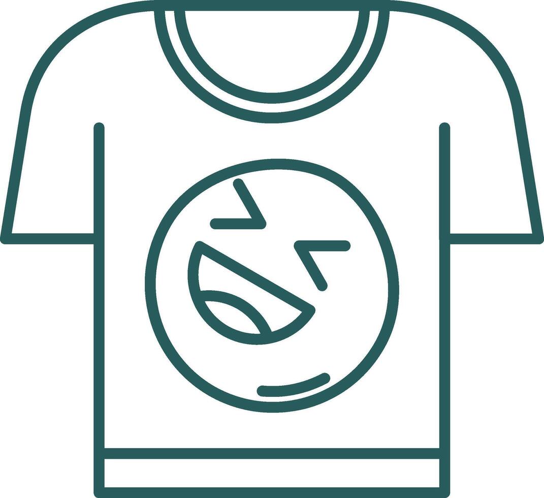 Tee Line Gradient Green Icon vector