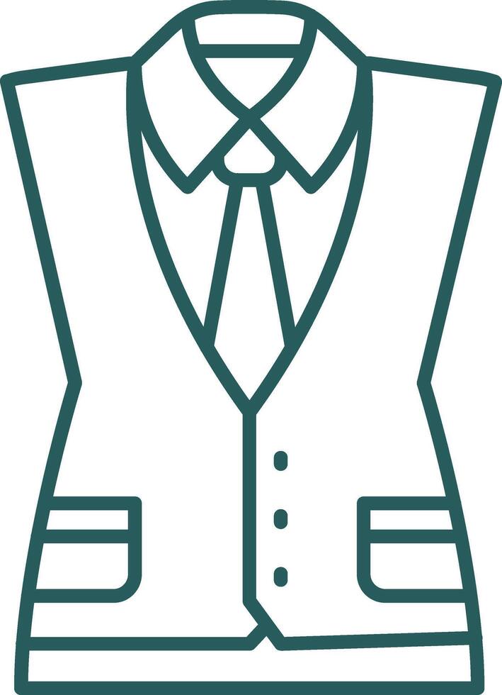Waistcoat Line Gradient Green Icon vector