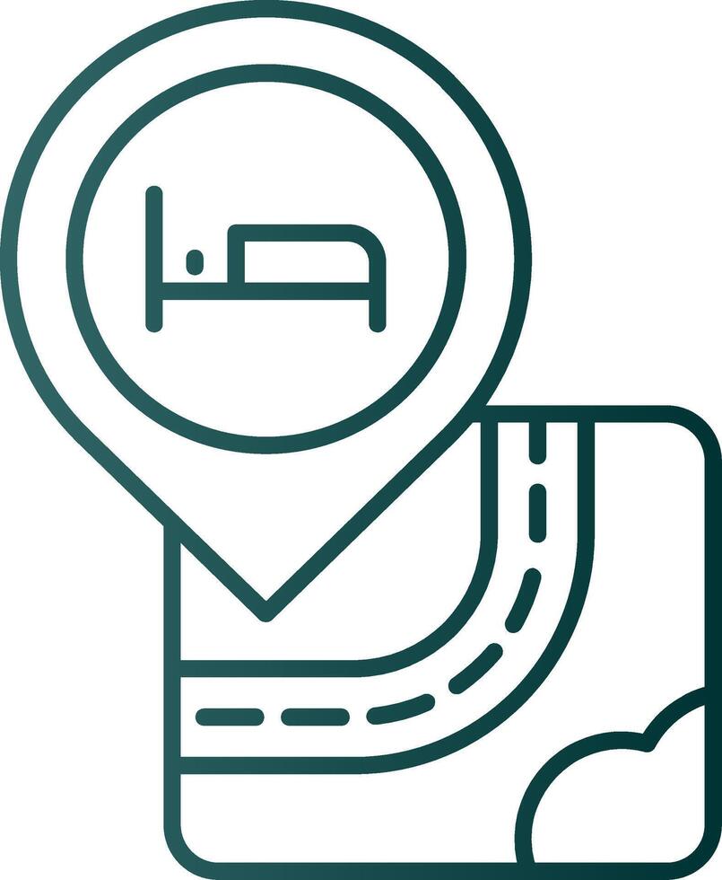 Hotel Line Gradient Green Icon vector