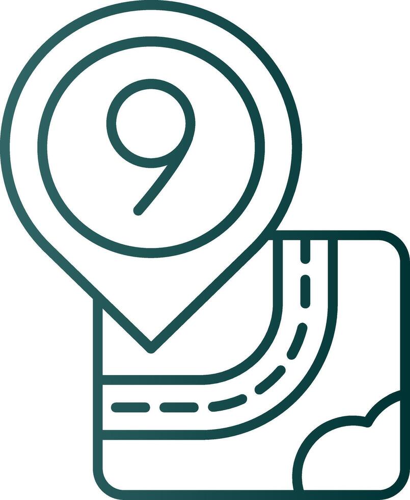 Nine Line Gradient Green Icon vector