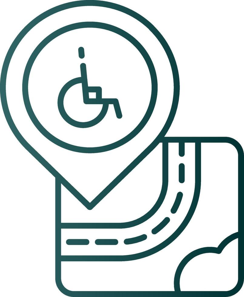 Disabled Line Gradient Green Icon vector