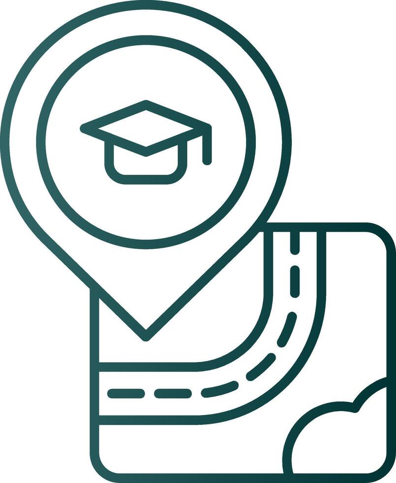 University Line Gradient Green Icon vector