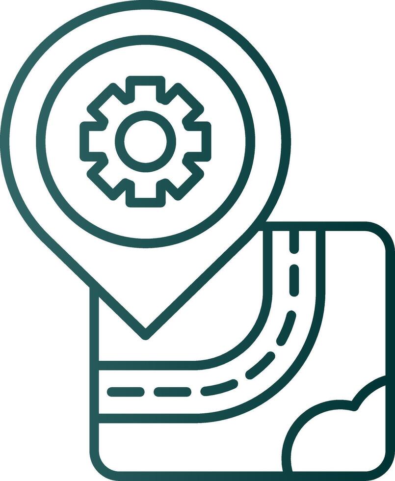 Setting Line Gradient Green Icon vector