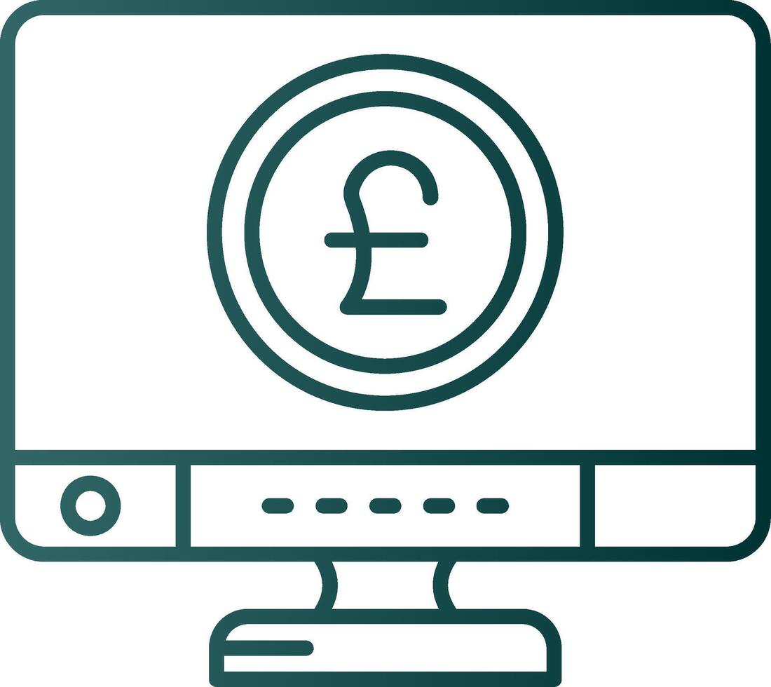 Pound Line Gradient Green Icon vector