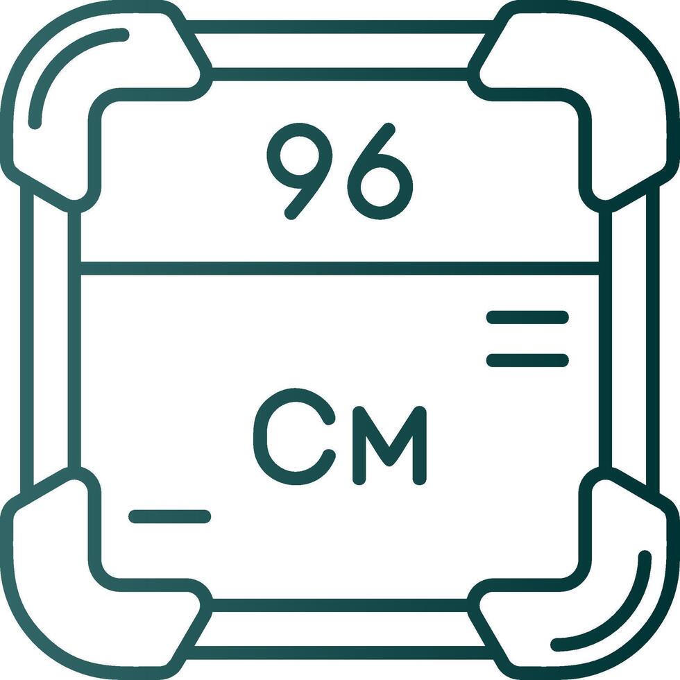 Curium Line Gradient Green Icon vector