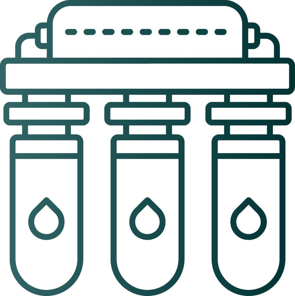 Water purifier Line Gradient Green Icon vector