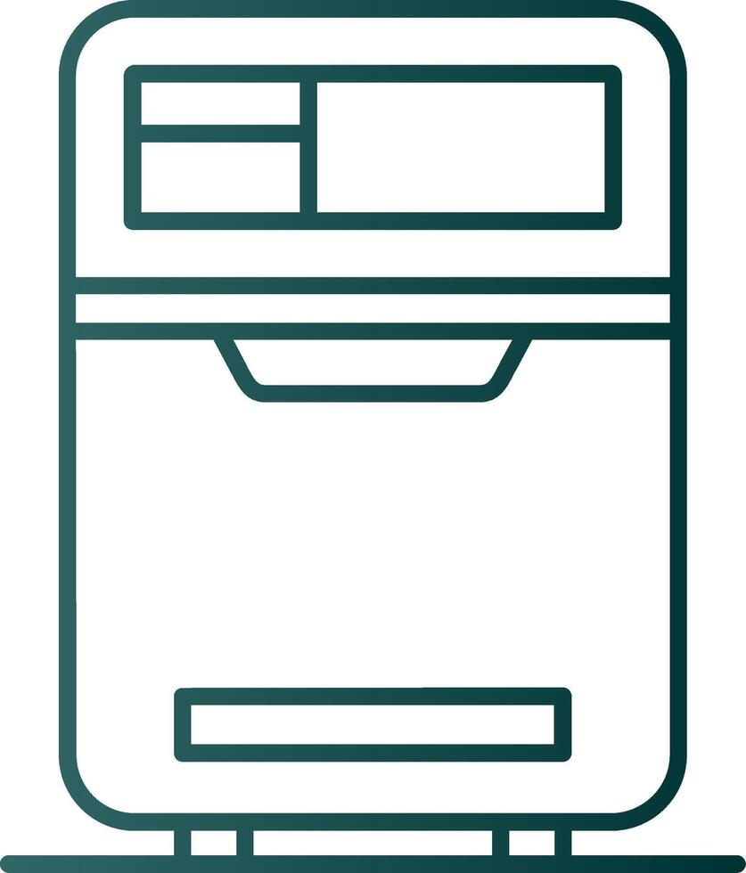 Fridge Line Gradient Green Icon vector