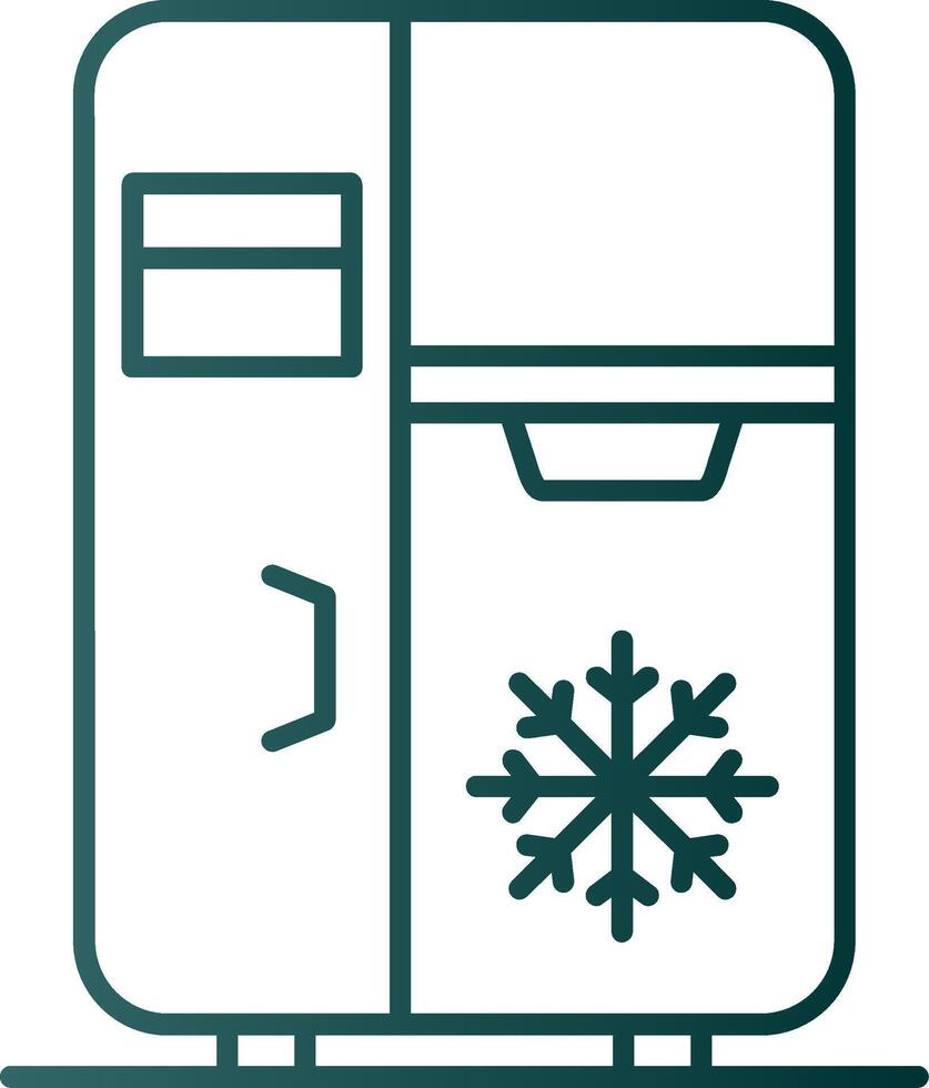 refrigerador línea degradado verde icono vector