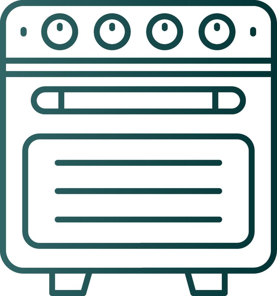 Oven Line Gradient Green Icon vector