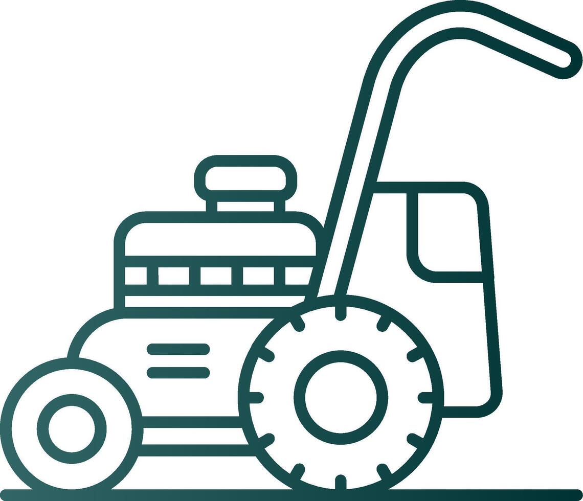 Mower Line Gradient Green Icon vector