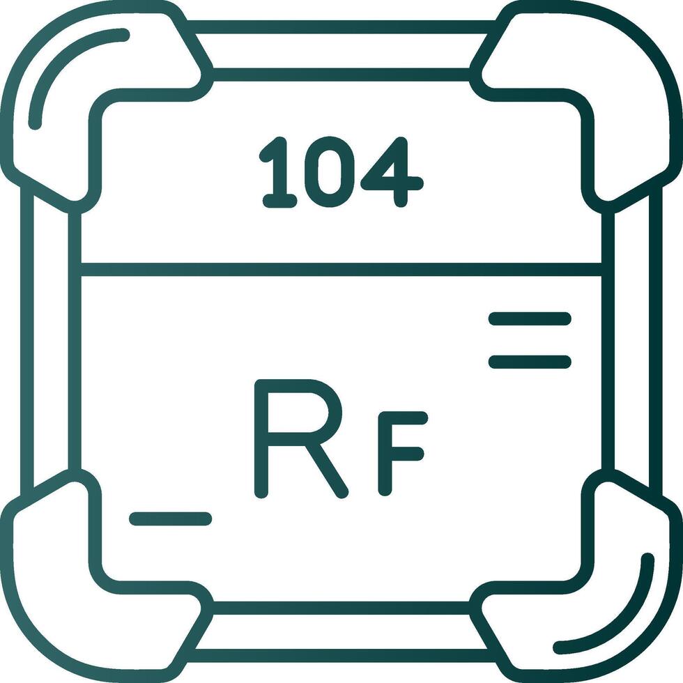 Rutherfordium Line Gradient Green Icon vector