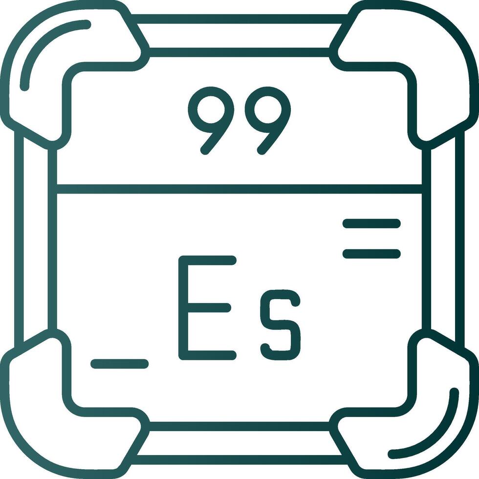 Einsteinium Line Gradient Green Icon vector