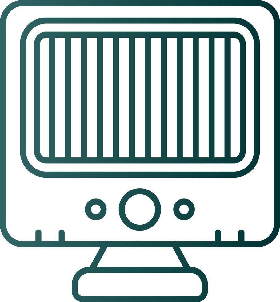 Heater Line Gradient Green Icon vector