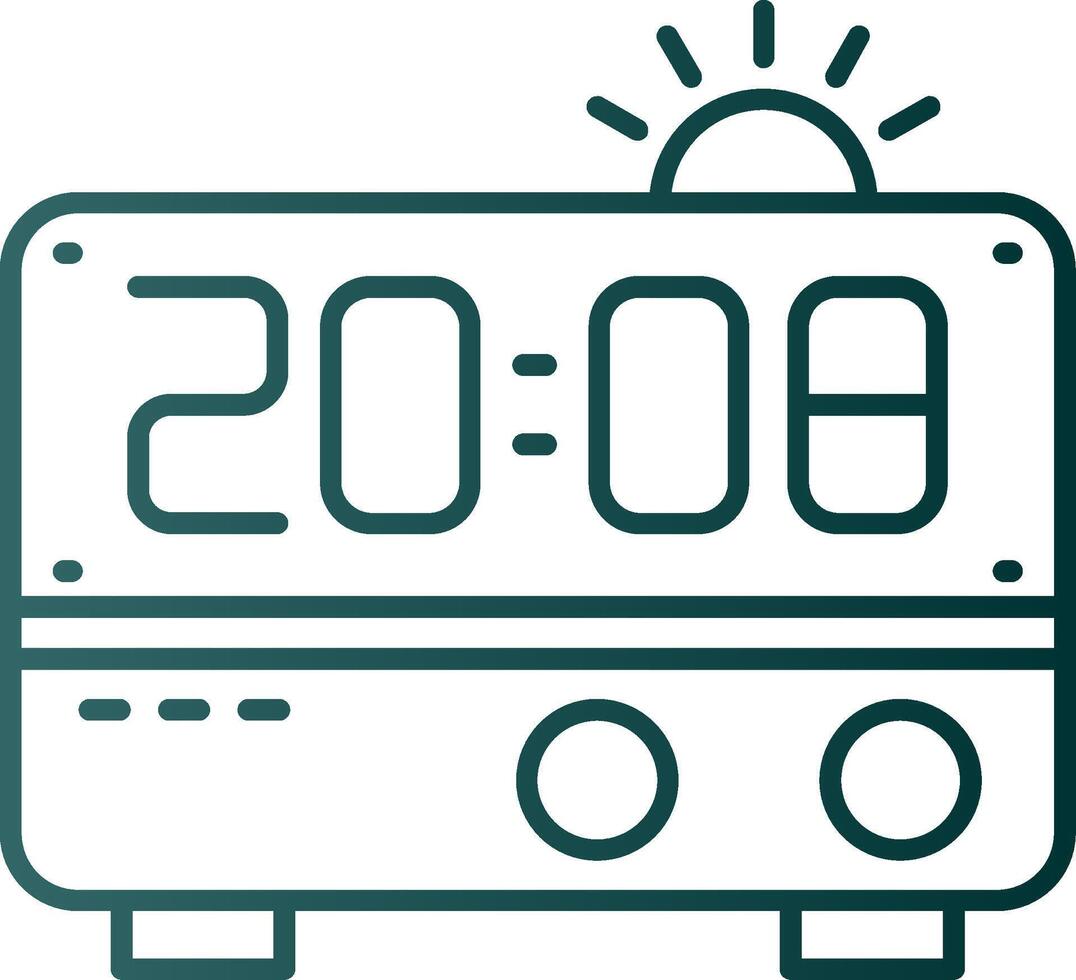 Alarm clock Line Gradient Green Icon vector