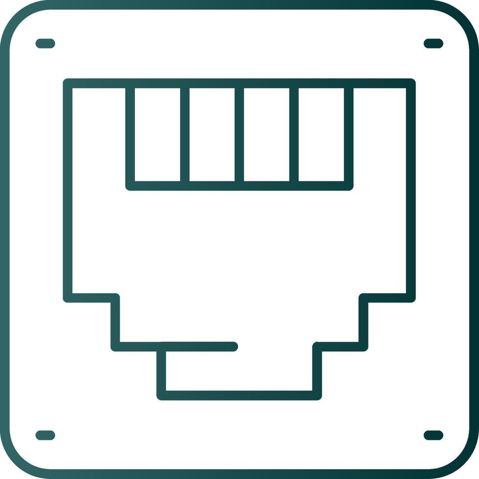 Ethernet Line Gradient Green Icon vector