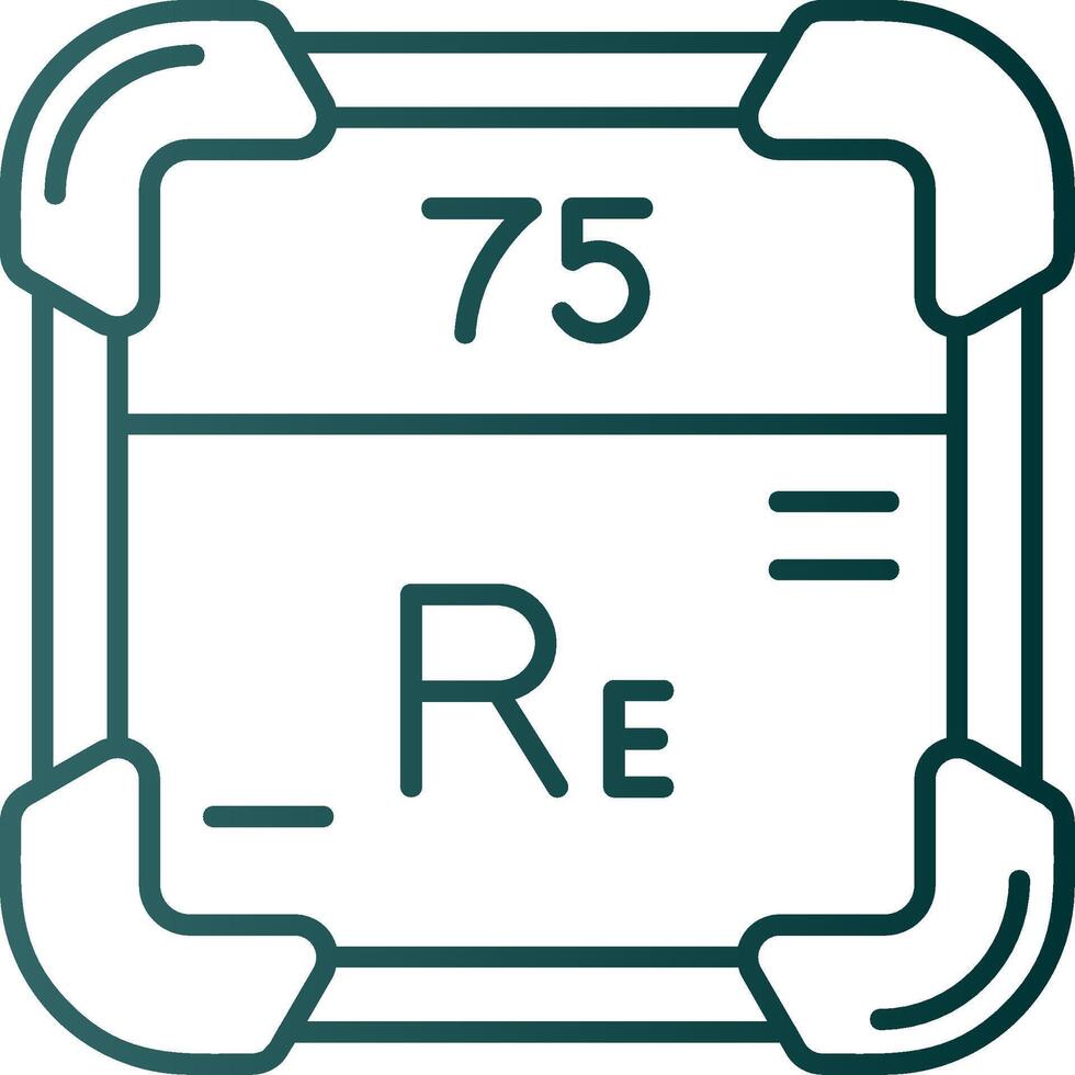 Rhenium Line Gradient Green Icon vector
