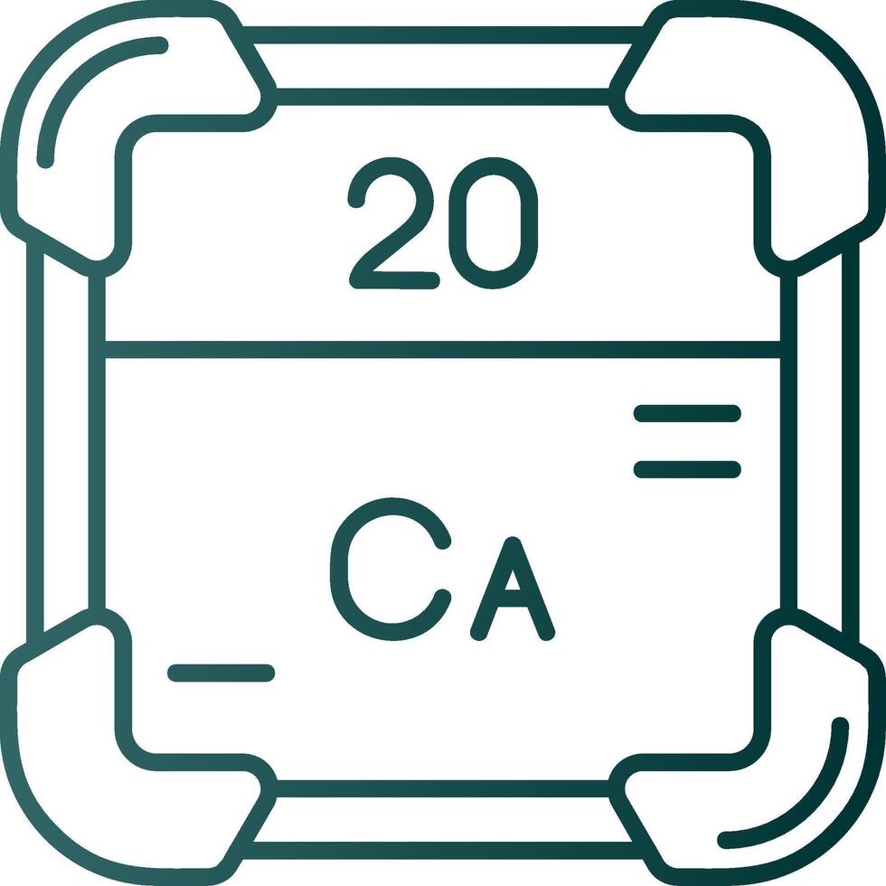 Calcium Line Gradient Green Icon vector