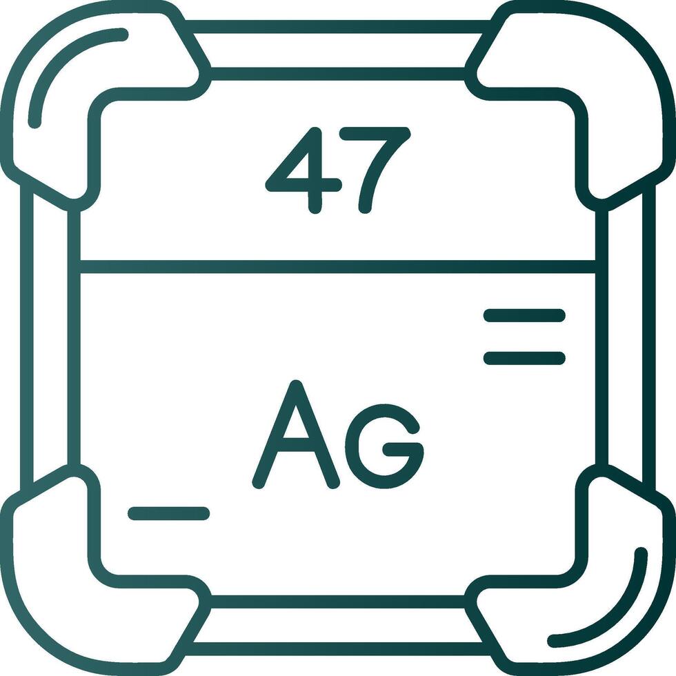Silver Line Gradient Green Icon vector