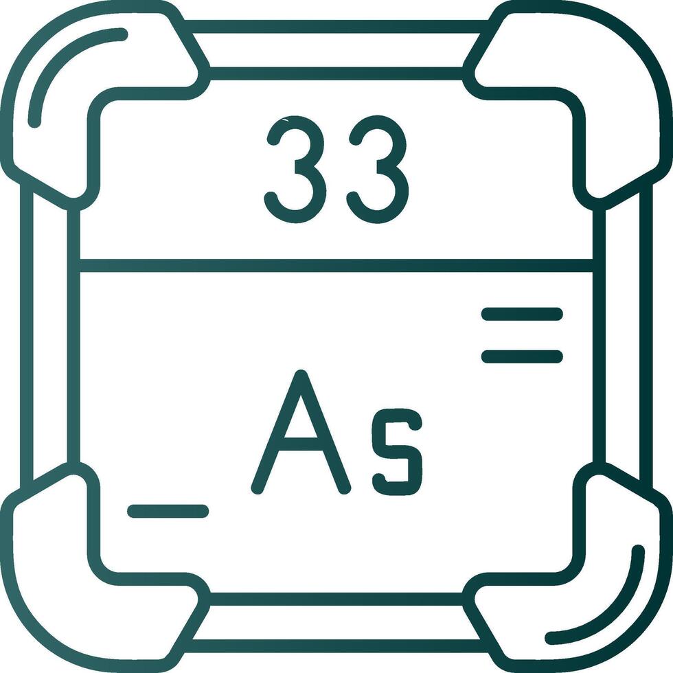 Arsenic Line Gradient Green Icon vector