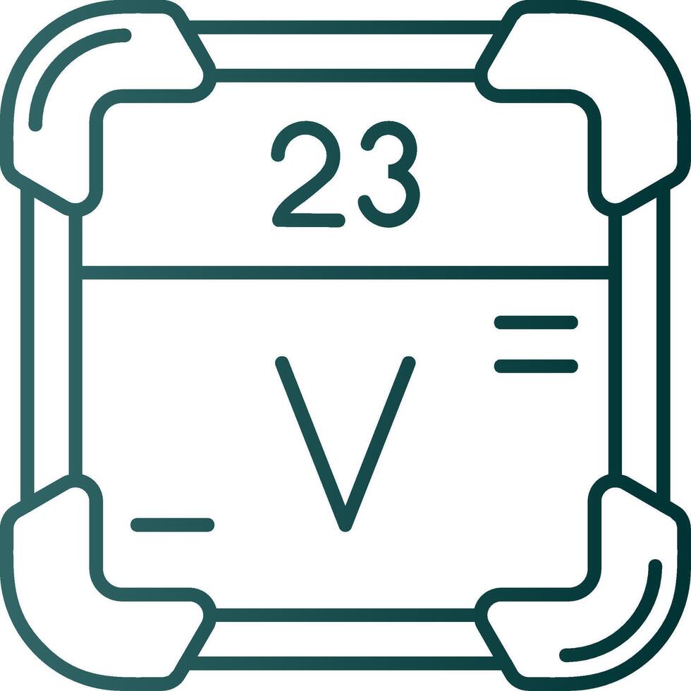 Vanadium Line Gradient Green Icon vector