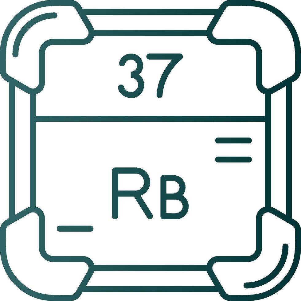 Rubidium Line Gradient Green Icon vector
