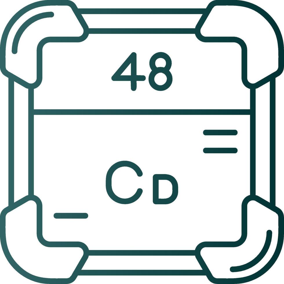 cadmio línea degradado verde icono vector