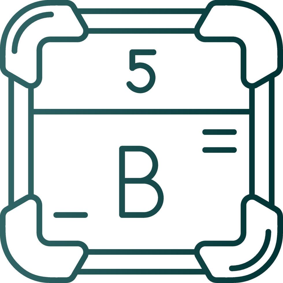 Boron Line Gradient Green Icon vector