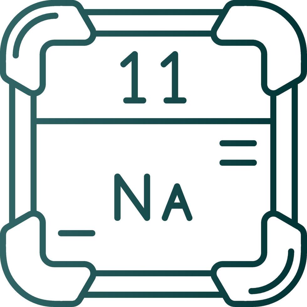 Sodium Line Gradient Green Icon vector