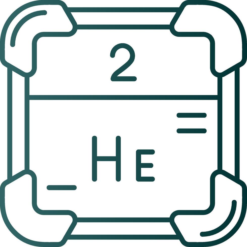 Helium Line Gradient Green Icon vector