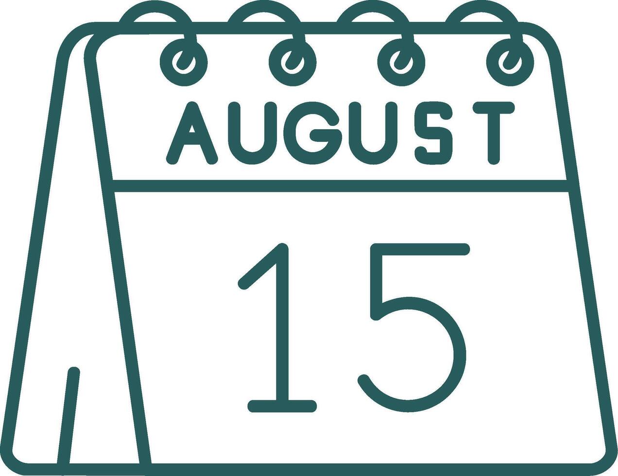 15th of August Line Gradient Green Icon vector