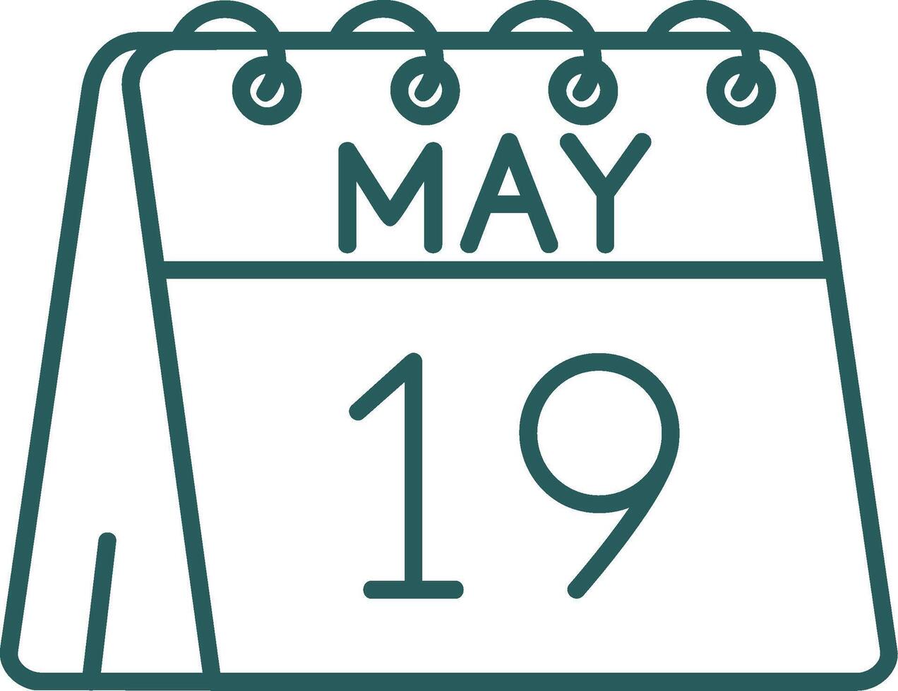 19th of May Line Gradient Green Icon vector