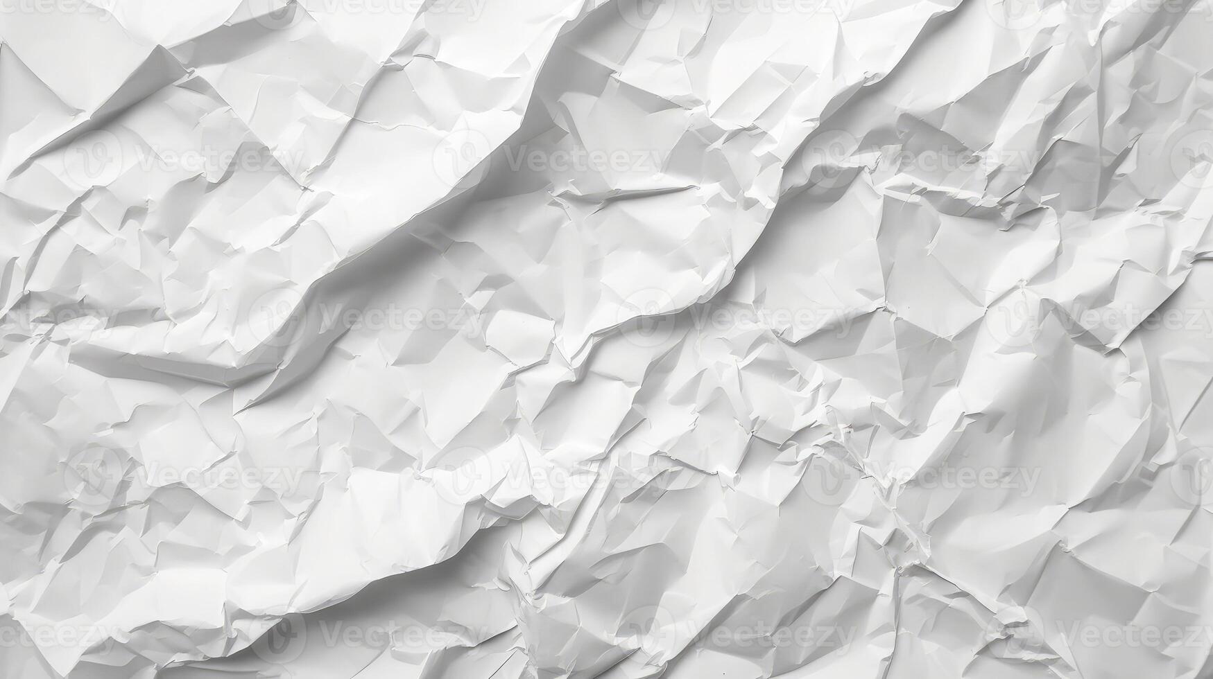 AI generated Crumpled white paper texture photo