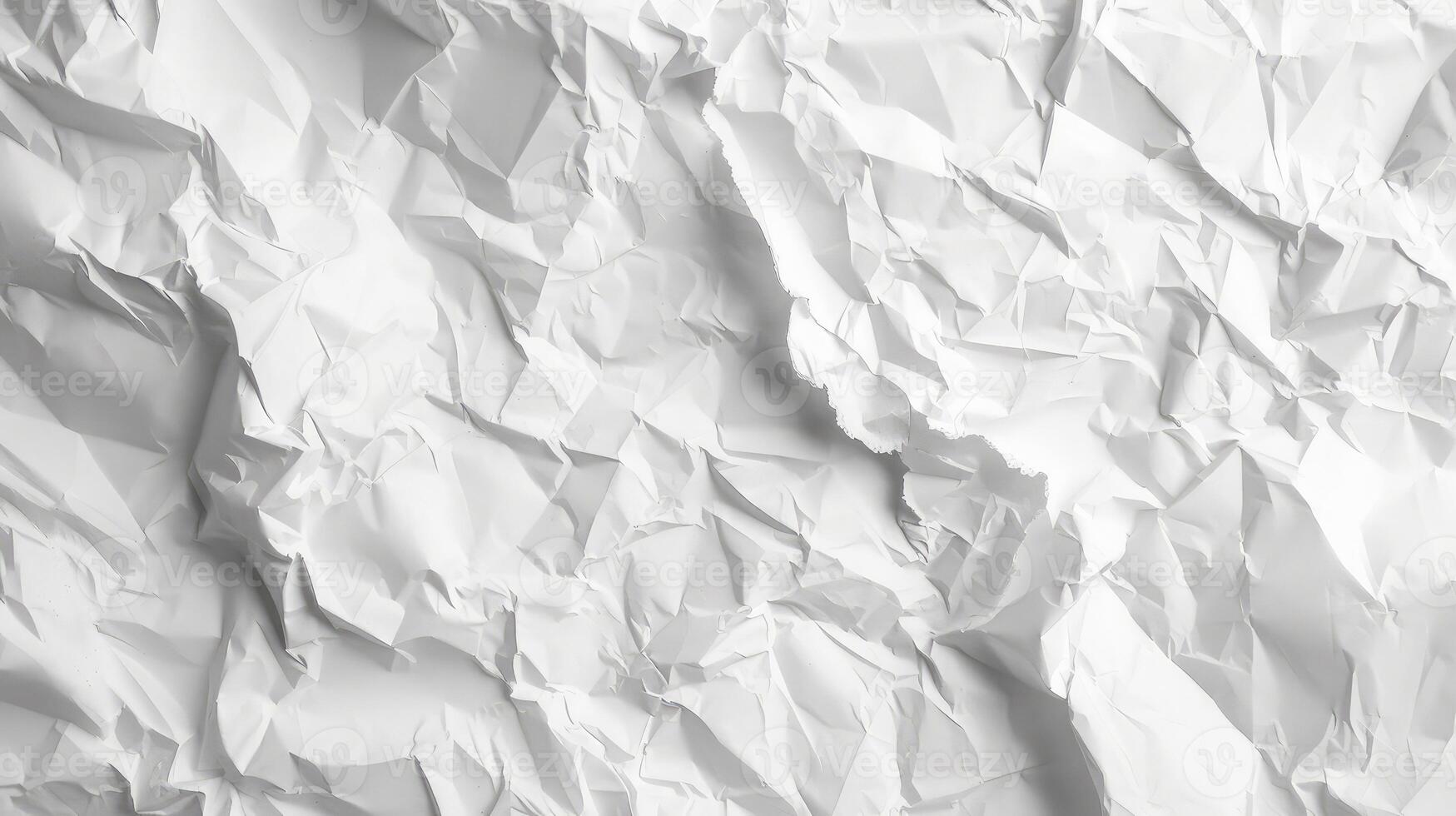 AI generated Crumpled white paper texture photo