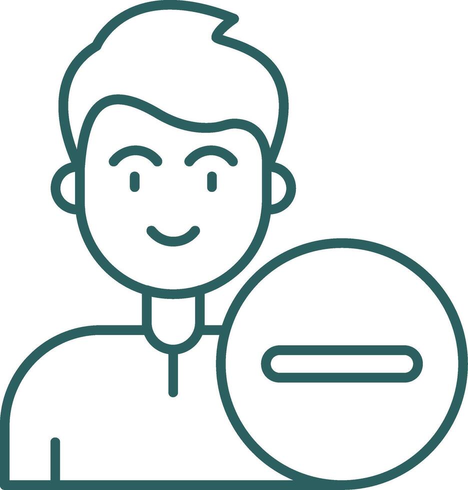 Remove Line Gradient Green Icon vector
