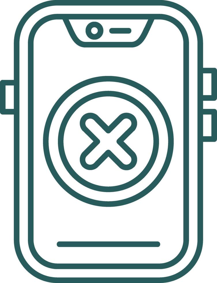 Cancel Line Gradient Green Icon vector