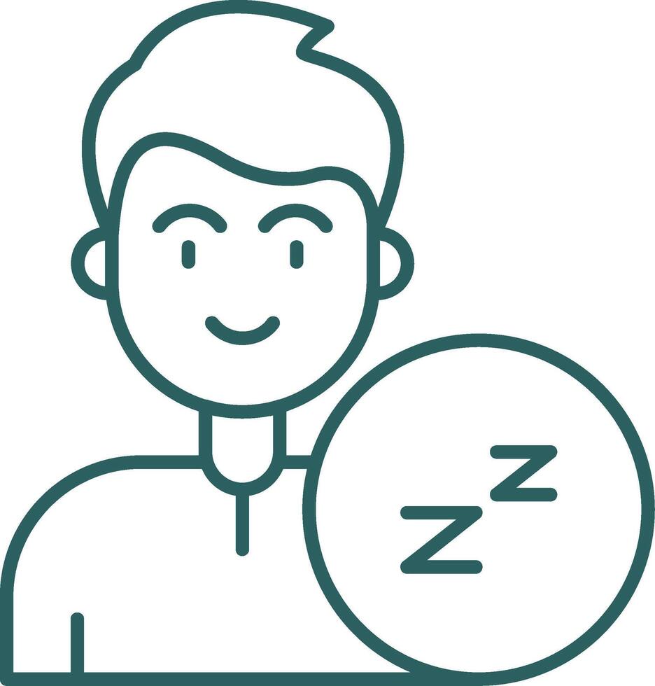 Sleep Line Gradient Green Icon vector