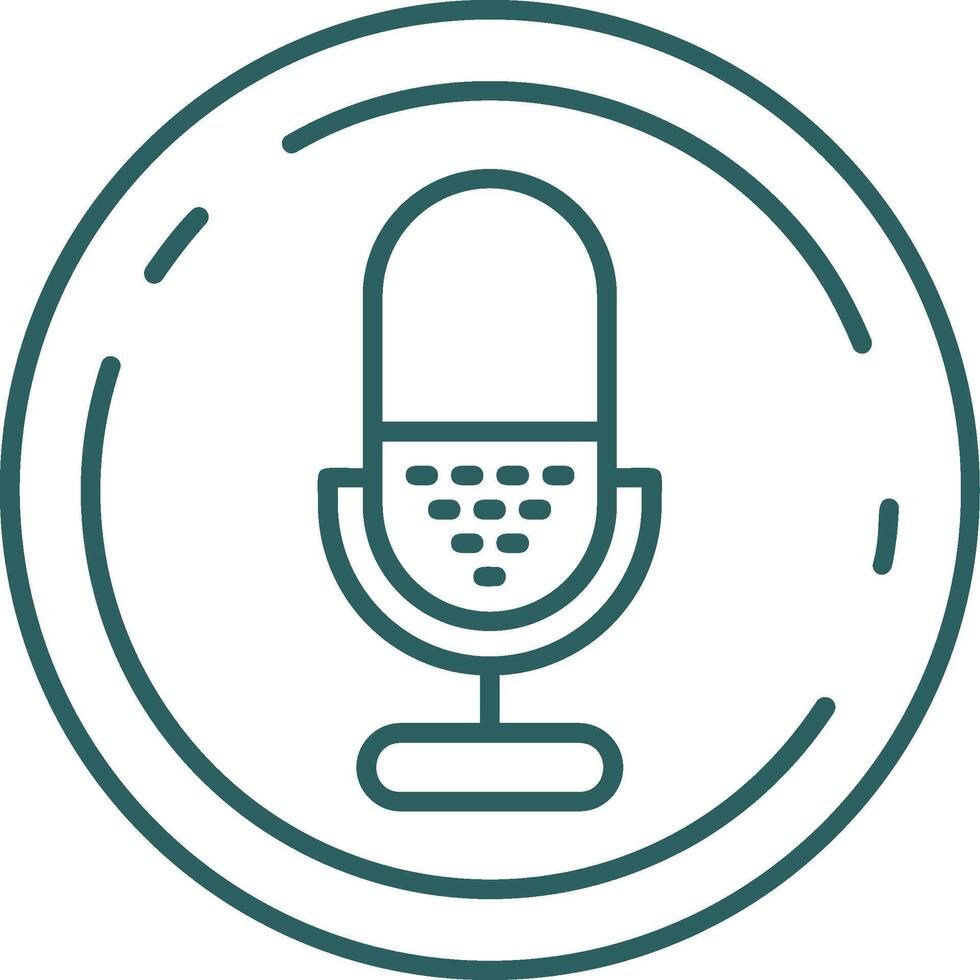 Microphone Line Gradient Green Icon vector