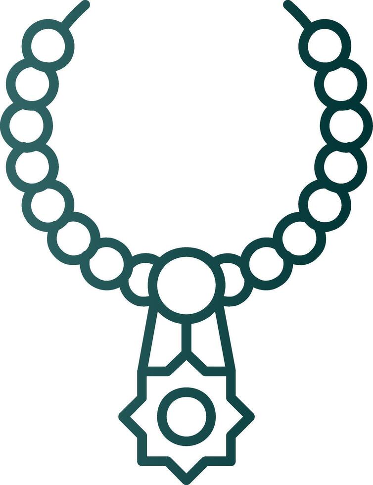 Necklace Line Gradient Green Icon vector