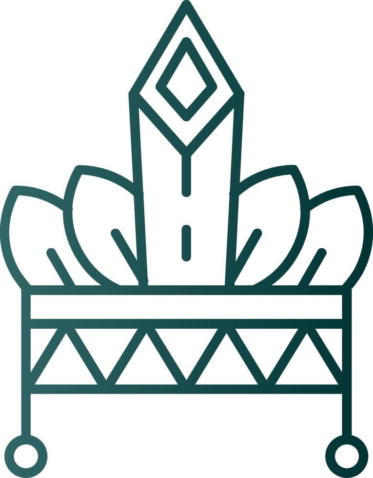 Hat Line Gradient Green Icon vector