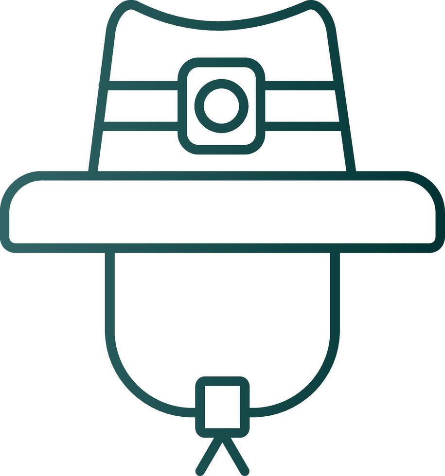 sombrero línea degradado verde icono vector