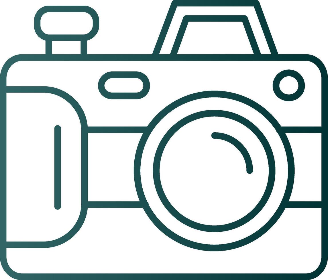 Camera Line Gradient Green Icon vector