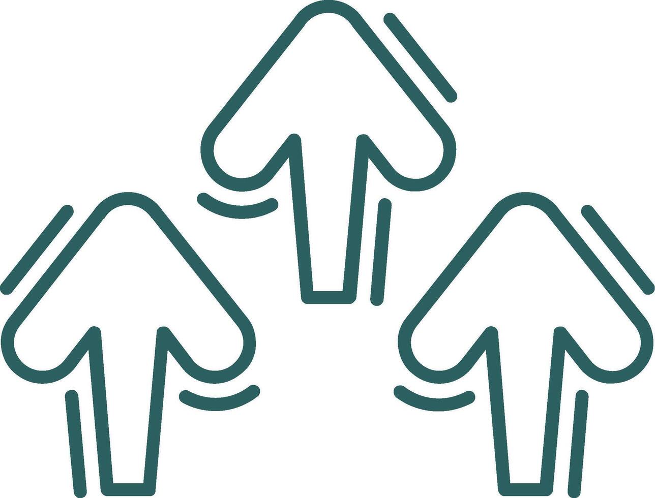 Increase Line Gradient Green Icon vector