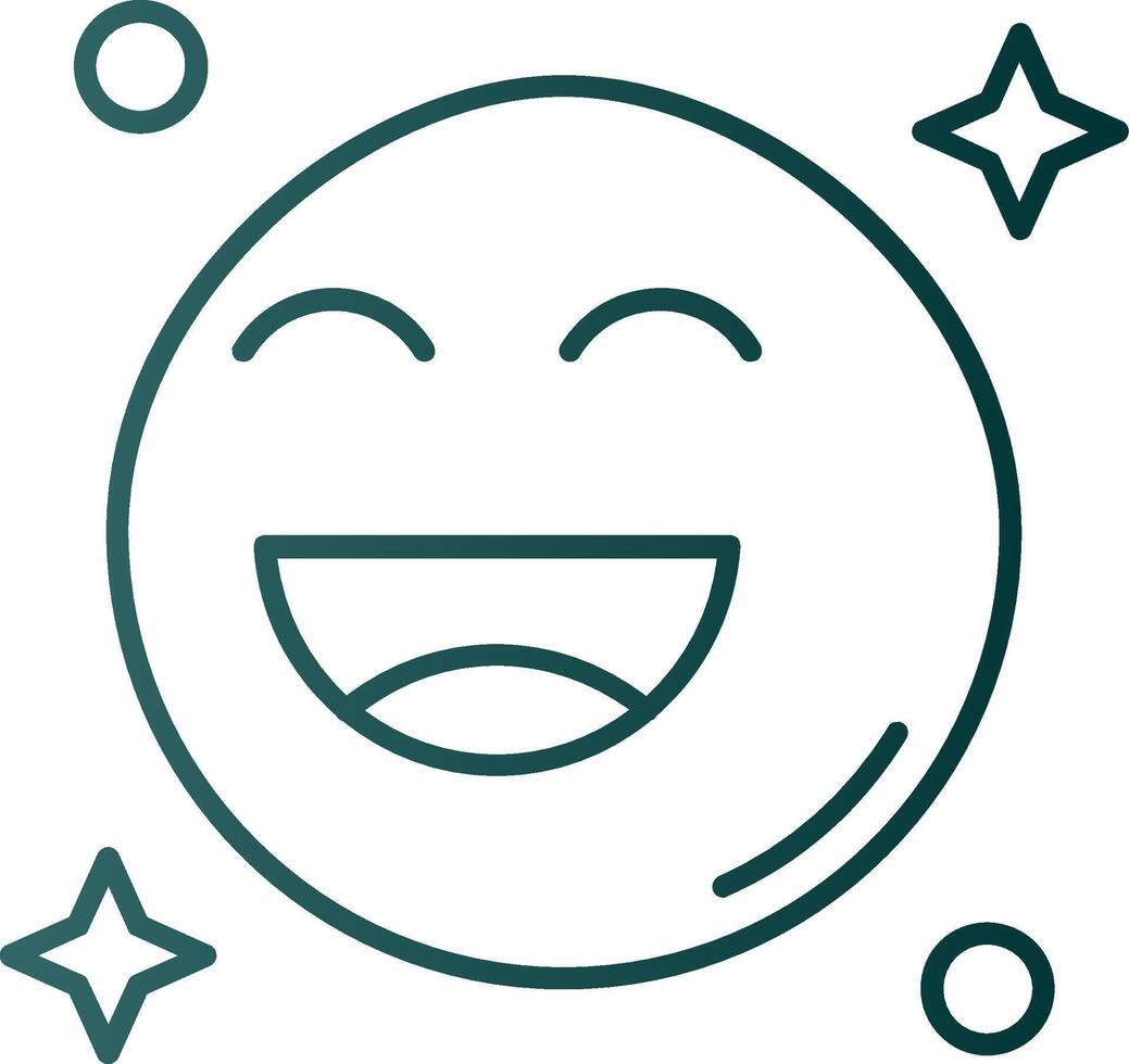 Happy Line Gradient Green Icon vector