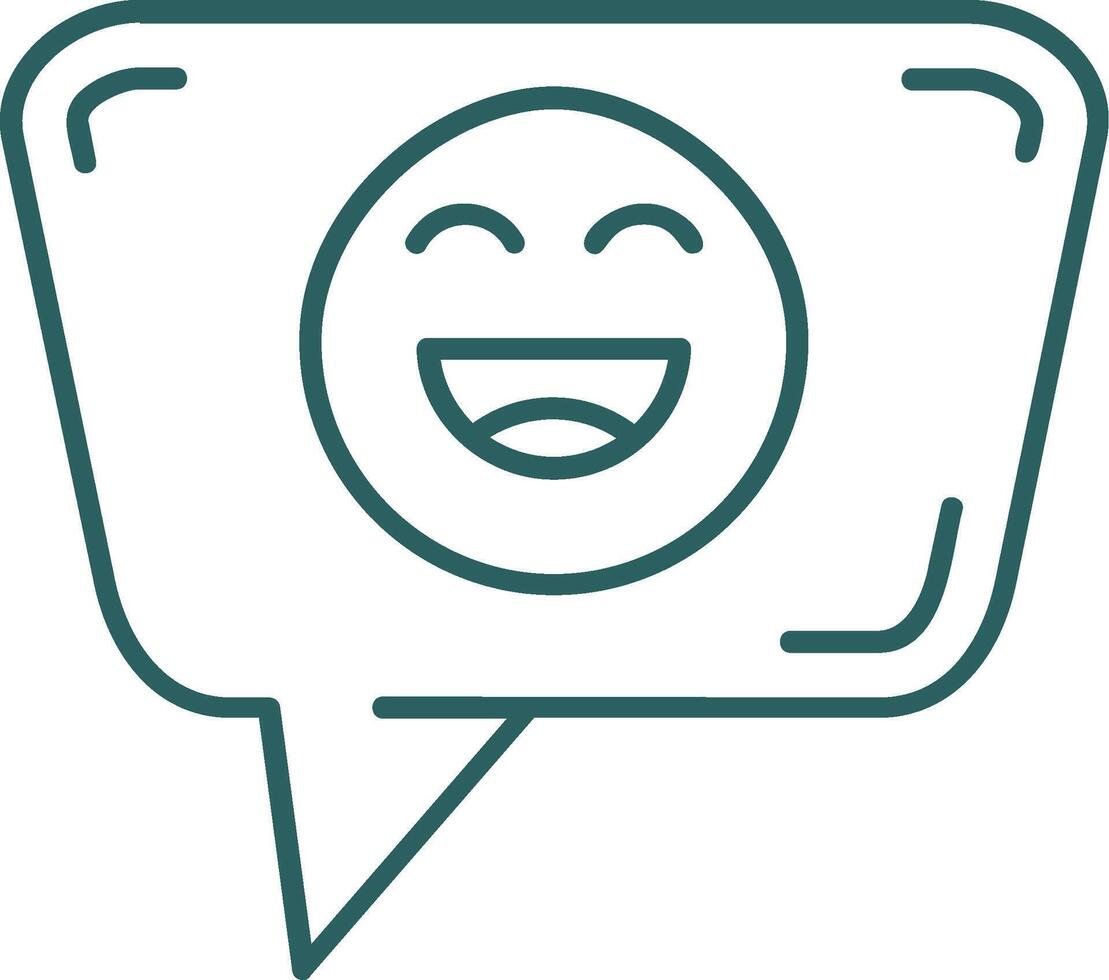 Happy Line Gradient Green Icon vector