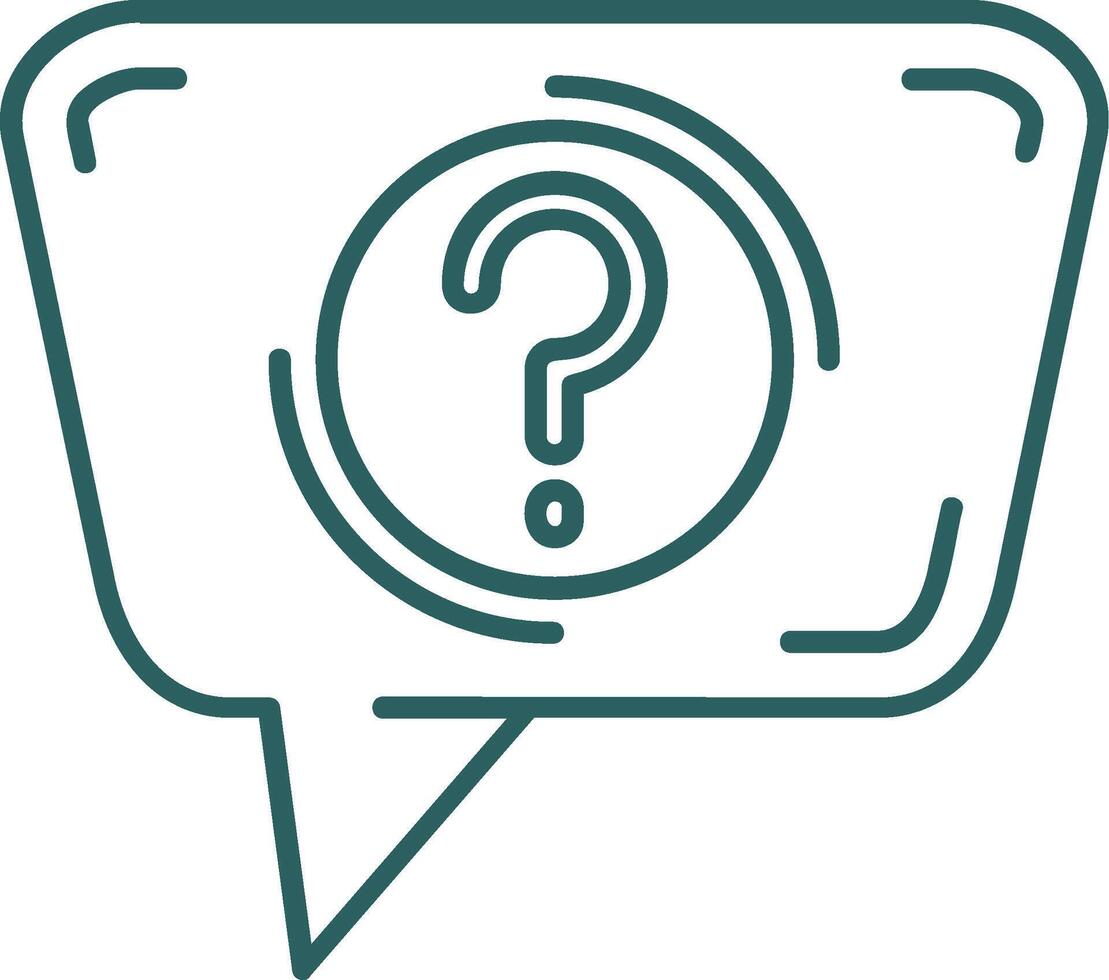 Question Line Gradient Green Icon vector